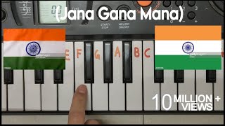 Jana gana mana easy piano tutorial [upl. by Enyaht]