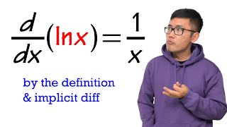 how do we know the derivative of lnx is 1x the definition amp implicit differentiation [upl. by Modeste16]