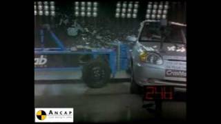 Hyundai Accent 2003 ANCAP Crash Test 3 stars [upl. by Nailuj733]