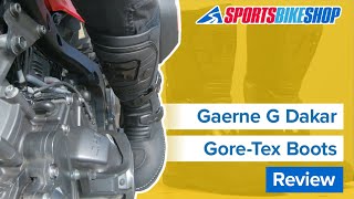 Gaerne G Dakar GoreTex boots review  Sportsbikeshop [upl. by Ruosnam611]