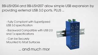 4 and 7 Port Industrial SuperSpeed USB 30 Hubs Advantech EN [upl. by Mehsah]