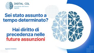 Sai che potresti avere un diritto di precedenza nelle future assunzioni [upl. by Welles172]