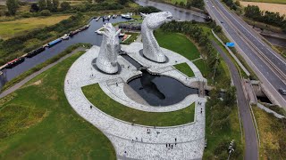 2024 Sep 01 Scotland The Kelpies drone 4k [upl. by Enos720]