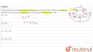 Three voltmeters all having different resistance are joined as shown When [upl. by Bernita]