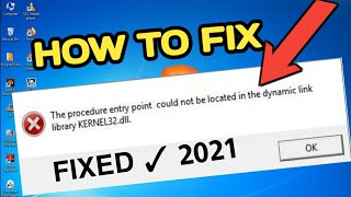 How to fix dynamic link library Kernel32dll Error in Windows 7  Entry Point not found KERNEL32dll [upl. by Aleicarg]