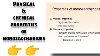 Physical amp Chemical properties of Monosaccharides [upl. by Ludwig]