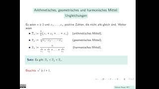 Arithmetisches geometrisches und harmonisches Mittel Ungleichungen [upl. by Ivan]