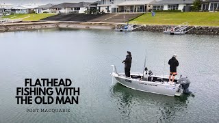 FLATHEAD FISHING WITH THE OLD MAN PORT MACQUARIE [upl. by Hourihan]