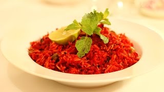 Beetroot Red Rice  Red Pulao  Healthy Vegetarian South Indian Recipe [upl. by Hakan]