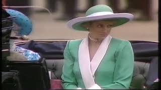 1988 Princess Diana listens to God Save the Queen in barouche at Trooping the Colour [upl. by Culbertson]