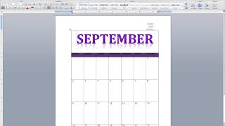 How to create a one month calendar in MS Word [upl. by Teddman532]