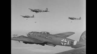 Luftwaffe Heinkel He 111 bombers fend off attacks by Soviet fighters during a raid in 1943 [upl. by Ire]