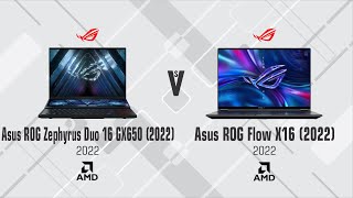 Asus ROG Zephyrus Duo 16 GX650 2022 vs Asus ROG Flow X16 2022 [upl. by Lienahs]