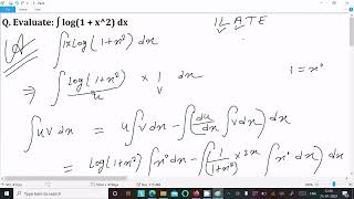 Integrate  ∫ log1  x² dx [upl. by Wyly63]