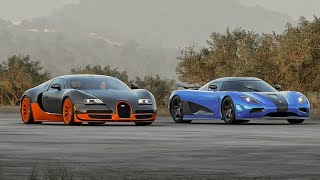 Koenigsegg Agera R VS Bugatti Veyron Super Sport 30300 KMH Acceleration Comparison [upl. by Massiw]