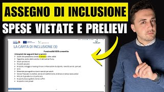 ASSEGNO DI INCLUSIONE spese VIETATE prelievo TAGLI e bonifico [upl. by Rafaellle]