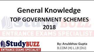 GK for CMAT TISS XAT Important government schemes amp policies 2018 [upl. by Rezzani]