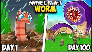 I Survived 100 Days as a WORM in Minecraft [upl. by Alecram]