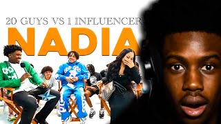 20 GUYS VS 1 INFLUENCER NADIA REACTION KingCid [upl. by Mohn]