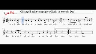 Gli angeli nelle campagne Gloria in Excelsis Deo  Flauto  Note  Spartito  Karaoke  Recorder [upl. by Aicsile]