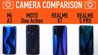 Mi A3 vs Realme XT 5 Pro Moto One Action Camera Comparison  Best Budget Phone Camera [upl. by Ultann]