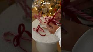 DIY Candy Cane Christmas Tree Decor with Red Ribbons [upl. by Eduj]