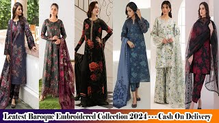 BAROQUE EMBROIDERED DESIGNING 2024  WINTER UNSTICHED COLLECTION SALE STOCK  LIMITTID STOCK  new [upl. by Erlewine]