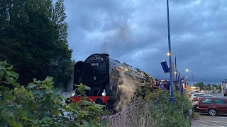 70000 Britannia Steams Out Of Princes Risborough Station The London amp Chiltern Hills to Bath [upl. by Emmi]