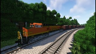 BNSF Ballast Train Flies by in Minecraft Immersive Railroading [upl. by Leonie999]