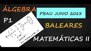 PBAUBALEARES 2023 MATEMÁTICAS II EJERCICIO 1ÁLGEBRA CONVOCATORIA ORDINARIA [upl. by Kavanagh]