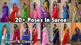 20 Photo Poses In Saree  Poses For Girls  Santoshi Megharaj [upl. by Akinet651]