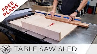 Simple Table Saw Sled with FREE Plans  DIY Woodworking [upl. by Idaf]