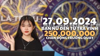 AI LÀ TRIỆU PHÚ MỚI NHẤT 2792024 nữ sinh  Tỉnh Trà Vinh chinh phục câu 15 đc 250triệu [upl. by Sucramd]