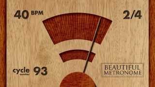 40 BPM 24 Wood Metronome HD [upl. by Blackmun]