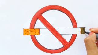 World No Tobacco Day drawing  No smoking Drawing Easy  No smoking poster Easy drawing ideas [upl. by Lyris]