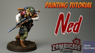 How to Paint Survivor Ned from Zombicide 2nd Edition  Miniature Painting Guide E11 [upl. by Morocco]