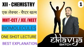 Chemistry For BOARD  MHTCET Eklavya Batch  ONE SHOT LECTURE  BIOMOLECULES Class 12  Sovind Sir [upl. by Naivart174]