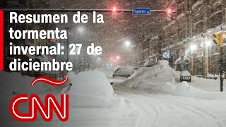 Resumen de la tormenta invernal casas bajo nieve y cancelaciones de vuelos  27 de diciembre [upl. by Jenks]