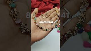 Multi stone necklace set Diwali sale booking watsapp 8148811441necklace [upl. by Ailak]