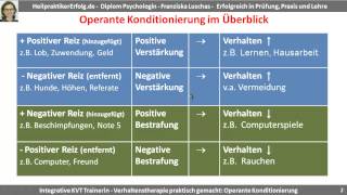 Die operante Konditionierung im Überblick Positive und negative Verstärkung bzw Bestrafung [upl. by Davita796]