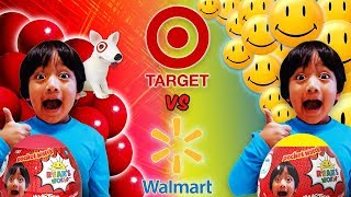 Ryan’s World Giant Mystery Egg Target vs Walmart [upl. by Coppock]