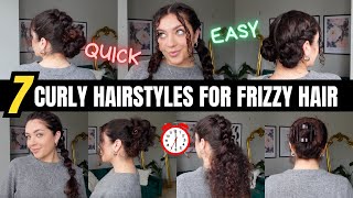 7 Easy Curly Hairstyles for frizzy hair days [upl. by Verine]