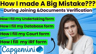 Capgemini Latest joining UpdateHow to Fill IRF UndertakingDatabaseCourt formComplete details [upl. by Johna]