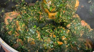 HOW TO MAKE VEGETABLE SOUP WITH UGU AND WATER LEAVES  NIGERIA VEGETABLE SOUP YOU NEED SO DELICIOUS [upl. by Ruthe338]