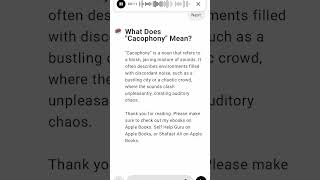 What Does quotCacophonyquot Mean [upl. by Ignatz]