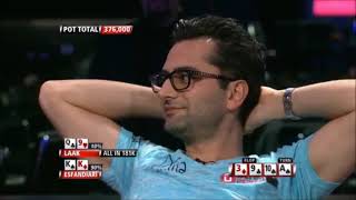 Esfandiari slowrolls Phil Laak in Party Poker Premier League [upl. by Handy]