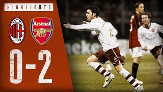 Fabregas from 30 yards  AC Milan 02 Arsenal  March 4 2008  Arsenal Classics [upl. by Esihcoc]