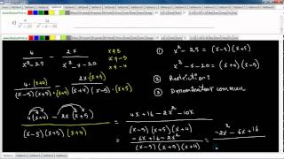 Secondaire 4 SN Québec Addition soustraction dexpression rationnelle exercice 4 [upl. by Sikes]