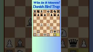 Chess in 1 Minute Danish Bird Trap chess chesstraps [upl. by Bastian]