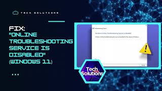 SOLVED quotWindows Online Troubleshooting Service is Disabled Windows [upl. by Hibbert]